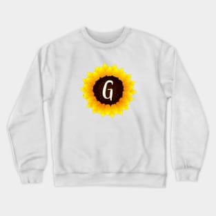 Floral Monogram G Bright Yellow Sunflower Crewneck Sweatshirt